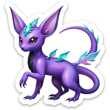 Shiny Ethereal Celestial Nebulae Salandit-Noivern-Espeon-Hybrid (Full body) sticker