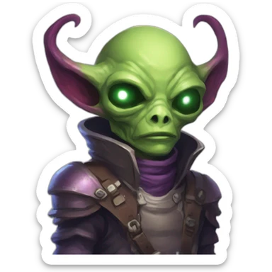 alien demon scifi roguelike rpg style inspired by slay thee spire sticker