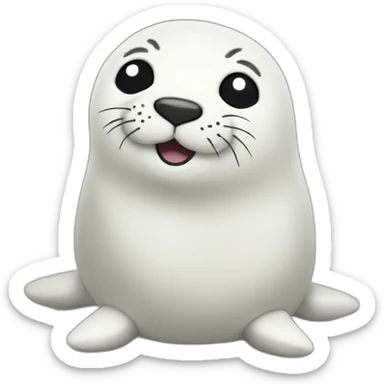baby seal plushie sticker