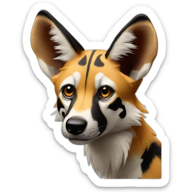 Greedy wild African dog  sticker