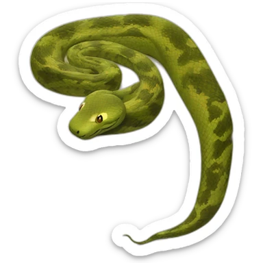the snake is sleeping on the pillow sticker