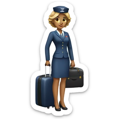 FLIGHT ATTENDANT WITH A LUGGAGE sticker
