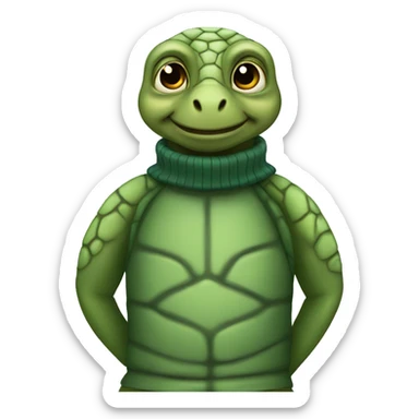 Turtle with turtleneck shirt  sticker