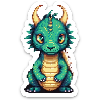 cute eastern dragon with whiskers sticker