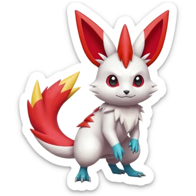 Victini-Pichu-Zangoose-Fakémon-hybrid-creature (full body)  sticker