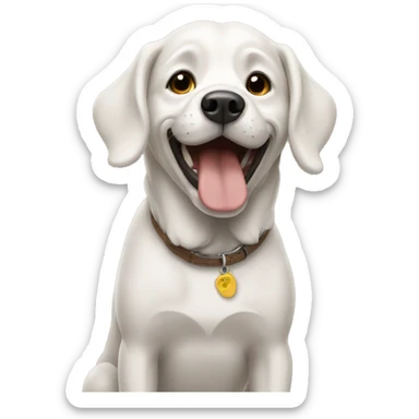 dog saying thank you sticker