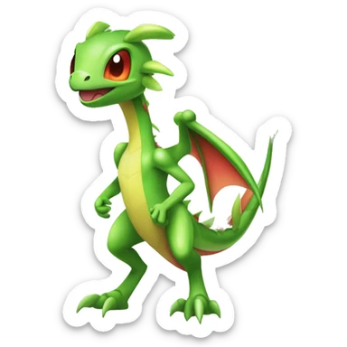 Full body cute edgy shiny colorful Fairy-Flygon-Scyther-grovyle sticker
