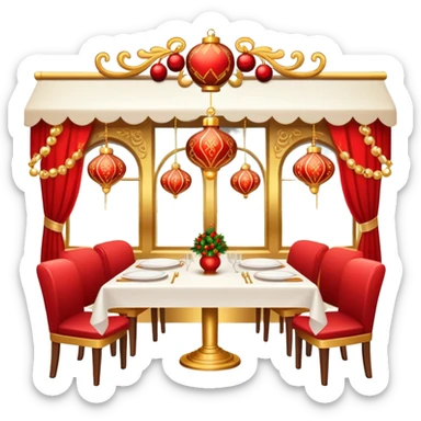 festive restaurant sticker
