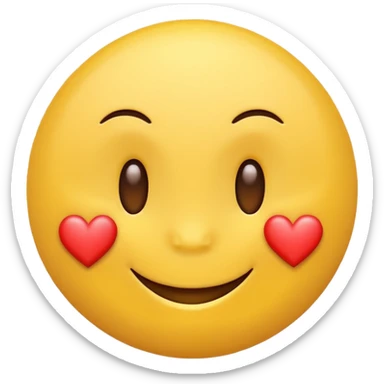 Smile face with hearts sticker