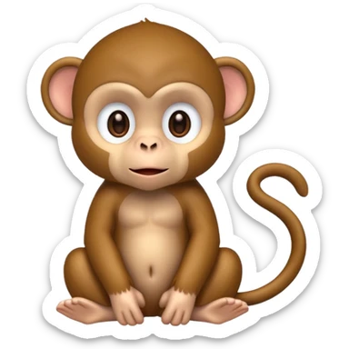 Cute monkey sanzaru sticker