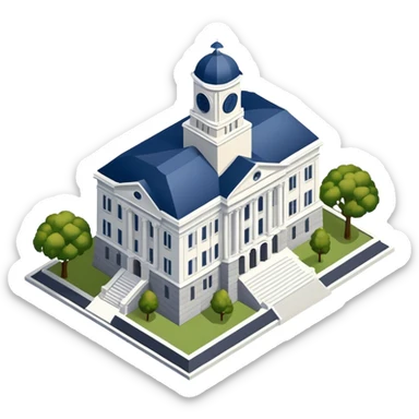 penn state old main isometric exterior view sticker