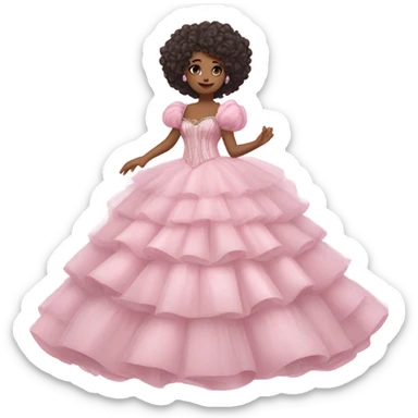 Soft fluffy pink princess dress sticker