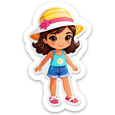 Summer girl sticker