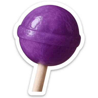 Change the lollipop color to purple in a realistic style, keep the background transparent. sticker