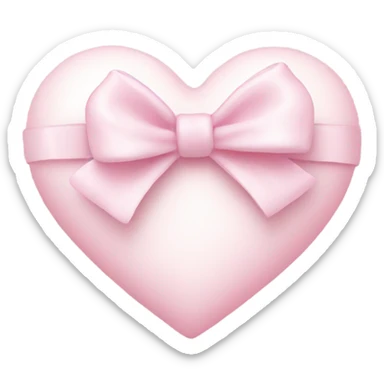 Pastel pink heart with white bow sticker