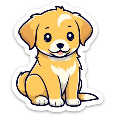 Golden retriever puppy sticker