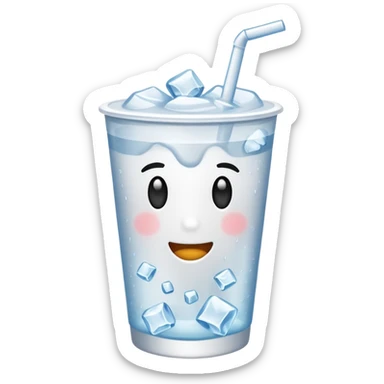 plain white soda cup from a fast food restaurant with ice cubes visible sticker