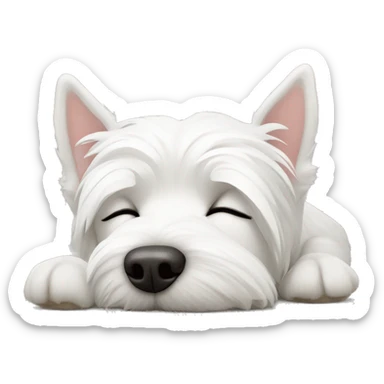 Westie sleeping sticker