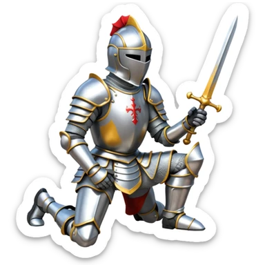 A knight Kneeling sticker