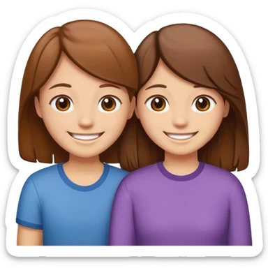Make an best Friends Sticker in Cartoon Style with Brown and Brown hair sticker