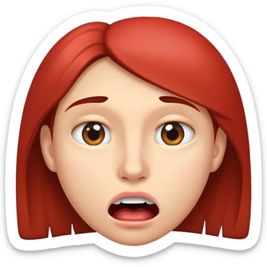 face biting its lip, looking uncertain and cautious sticker