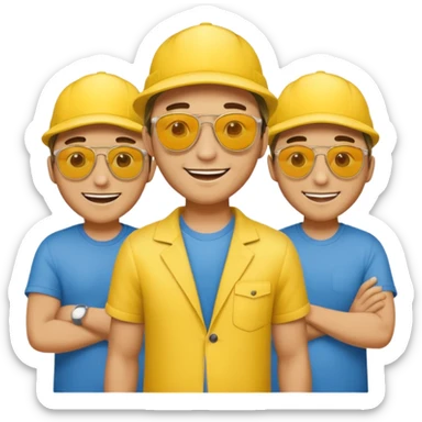 16 blokes on a golf trip wearing yellow caps sticker