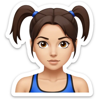 Sporty spice with dark brown hair in pony tail sticker