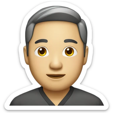 Asian man with chinese communist clothes sticker