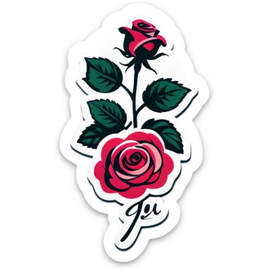 Rose love you sticker