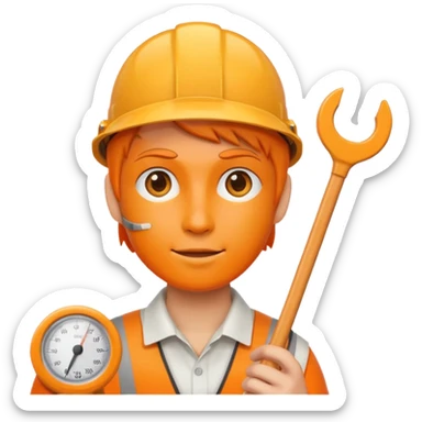 orange west person holding a meter stick sticker