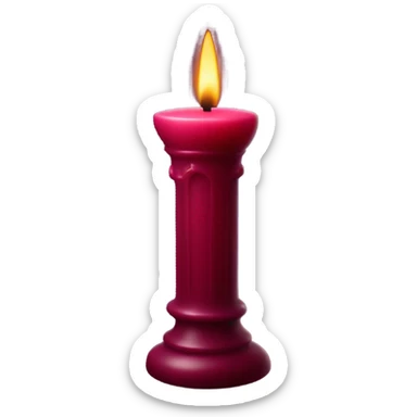 dark Ruby candle with little black star gothic style sticker