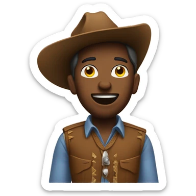 cowboy emoji with fingers crossed sticker