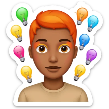 person with colorful ideas sticker