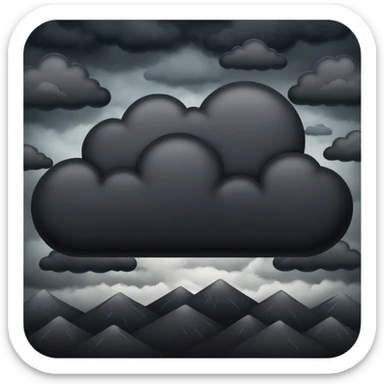 black clouds covering the sky sticker