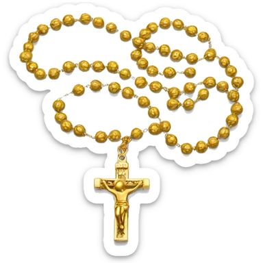 Gold Catholic Prayer Beads sticker