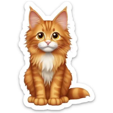small orange maine coon cat sticker