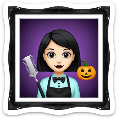 halloween hairdresser saloon sticker