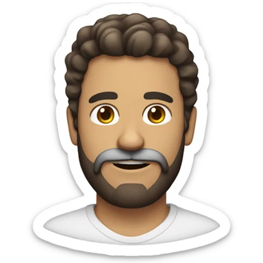 Man, brown hair, Cuban, beard white mustache  sticker