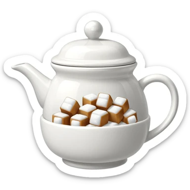 sugar bowl with sugar cubes sticker