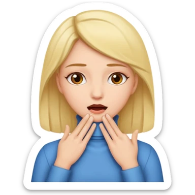 women with hands over her throat  sticker