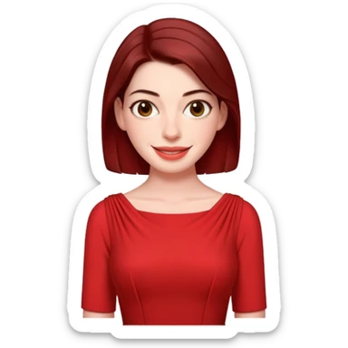 Anne Hathaway in red dress, cute sticker