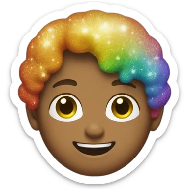 Rainbow glitter sticker