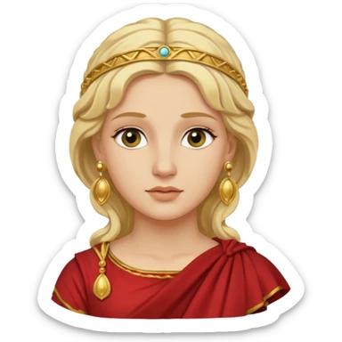 Ancient Roman woman with earrings and blonde hair sticker