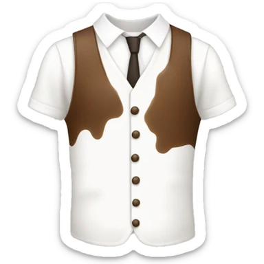 A simple white garment with a brown spot for a humorous illustration sticker