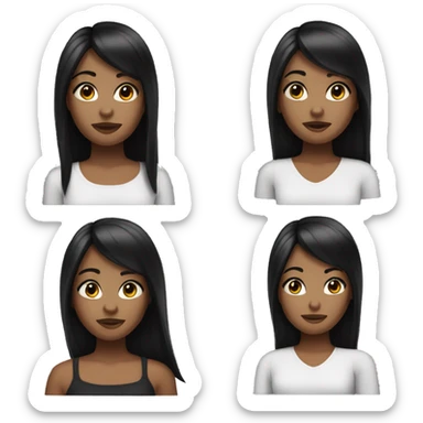 avatar girl with black hair sticker