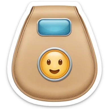 ostomy bag in beige with a circle in the middle. no liquids or smileys. keep it very clean and medical sticker