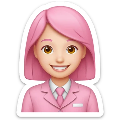 pink employee icon sticker