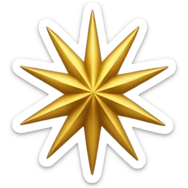 eight pointed golden fantasy star sticker