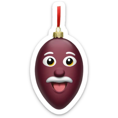 Burgundy Christmas ornaments sticker