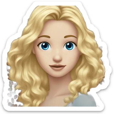 blond long hair blue-eyes- chocolate sticker